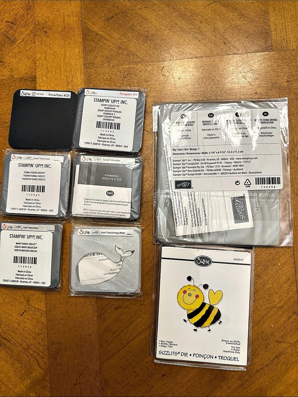 Sizzix Sizzlits Dies assorted set Gray & Yellow NWT